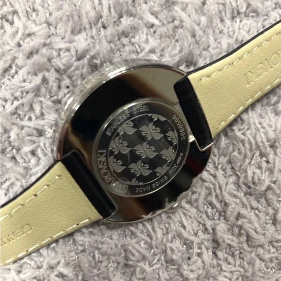 Swarovski Women's 5080506 Octea Crystal Black Leather Watch - Picture 7 of 8